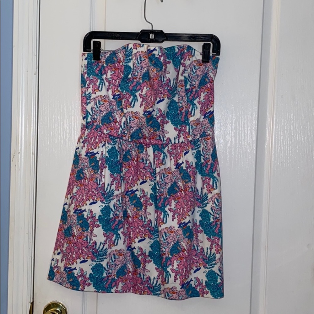 Vineyard Vines Strapless patterned dress